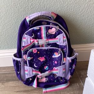 Used Pottery Barn Kids Small Rainbow Heart Galaxy Glow-in-the-Dark Backpack
